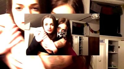 Wando biyu masu sexy brunette mai ban sha'awa suna zama 'yan iska